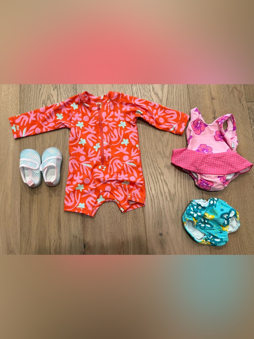 3-6 Month Girl Swimsuit and Sandals Bundle